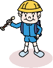ランドセルを背負ってリコーダーを持ち黄色い帽子をかぶっている男の子のイラスト
