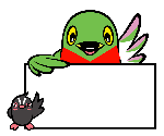 横長の案内板を支えたかいちゃんと左下に立っているつぶちゃんのイラスト