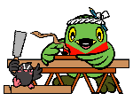 つぶちゃんがのこぎりを持ち、かいちゃんがカンナを使って木材を削っている大工さんのイラスト