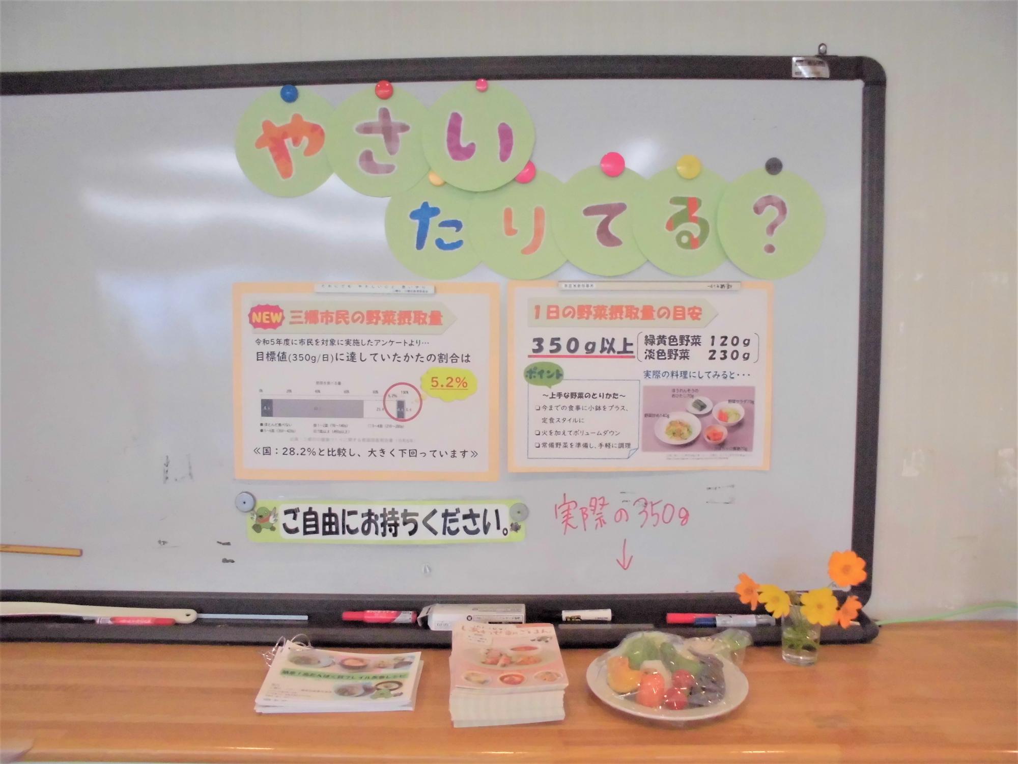 野菜摂取量の掲示