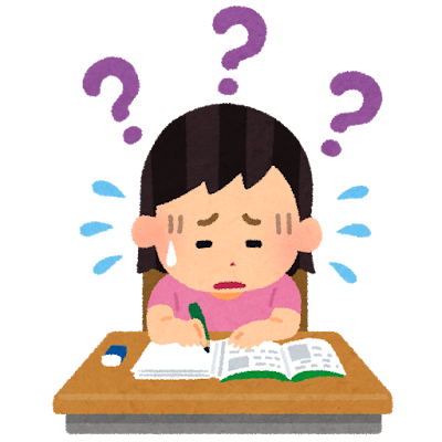 勉強が分からない女子のイラスト