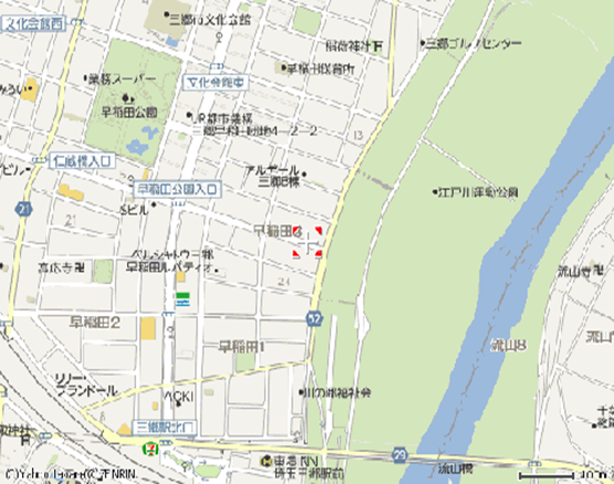 早稲田保育所の周辺地図