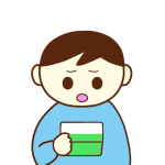 飲み物のコップを持った子供のイラスト