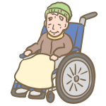 車いすに乗った高齢者のイラスト
