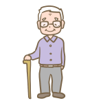 つえをついたおじいさんのイラスト