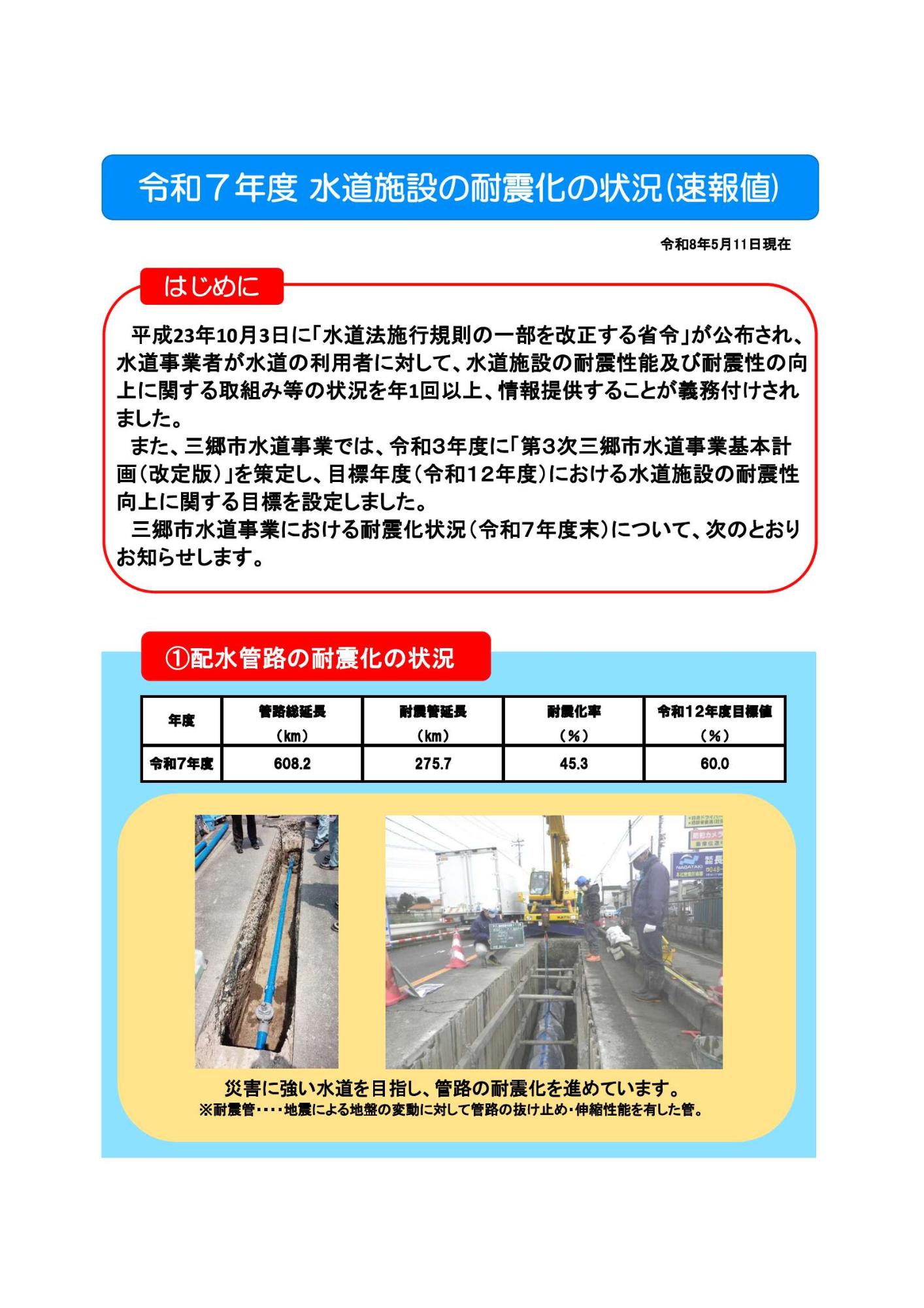 配水管路の耐震化の状況