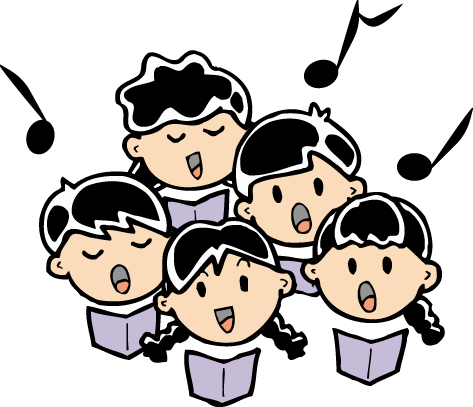 児童達が合唱をしているイラスト