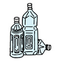 無色透明なペットボトルのイラスト