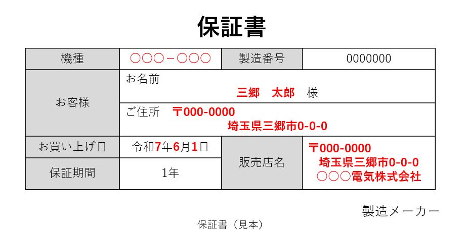 保証書