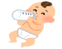 ミルクを飲んでいる赤ちゃんのイラスト