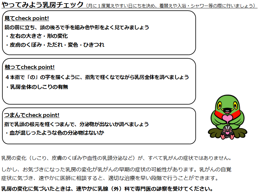 やってみよう乳房チェック