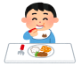 食事をしている男の子のイラスト