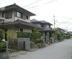 個々の敷地内に、樹木や生垣など緑豊かな三郷市早稲田地区の戸建て住宅の外観写真