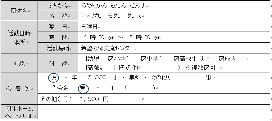 アメリカンモダンダンス団体情報