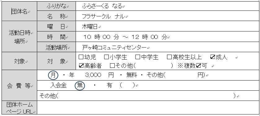 フラサークル ナル