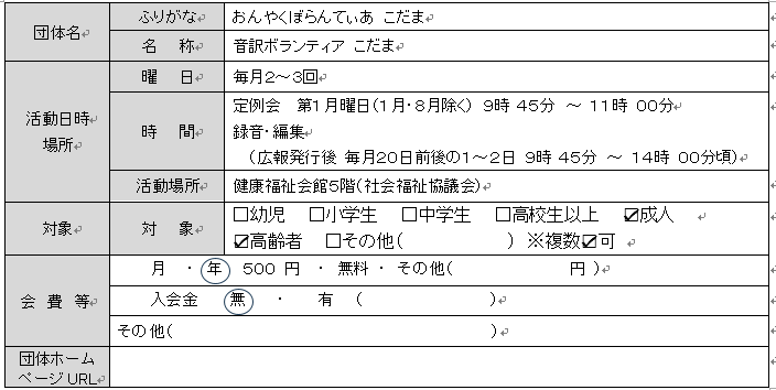 音訳ボランティア「こだま」