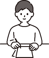書類で申請する男性