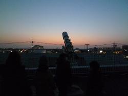 北部図書館屋上での望遠鏡の写真