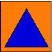 オレンジ色地 に青の正三角形からなる三郷市特殊標章